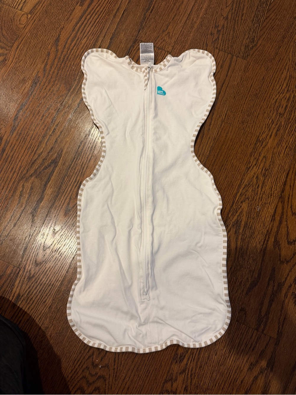 Love to Dream White Sleep Sack with Striped Trim